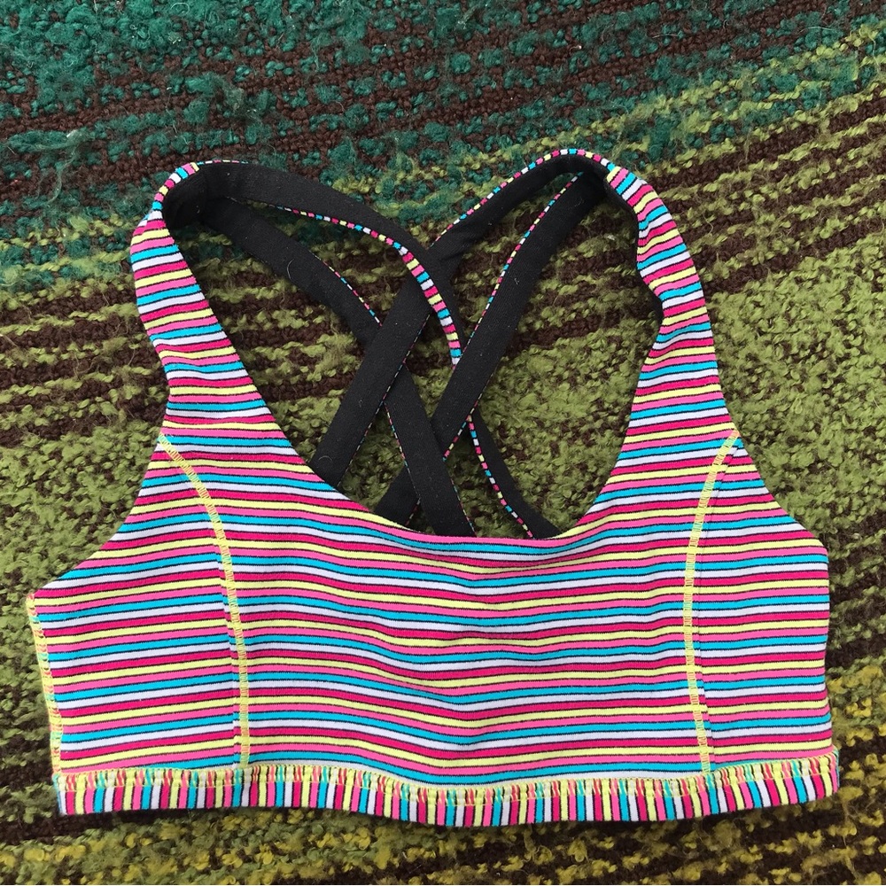 Ivivva Colorful Striped Sports Bra